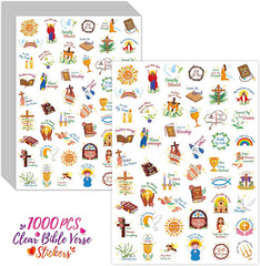 1000 PCS Bible Verse Stickers, Clear Inspirational Pray Stickers Encouraging Scr
