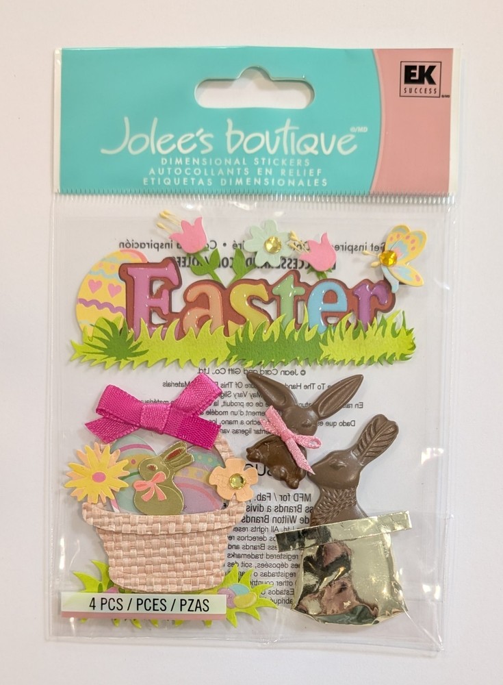 Jolee’s Easter Chocolate Bunnies & Basket Scrapbooking Stickers