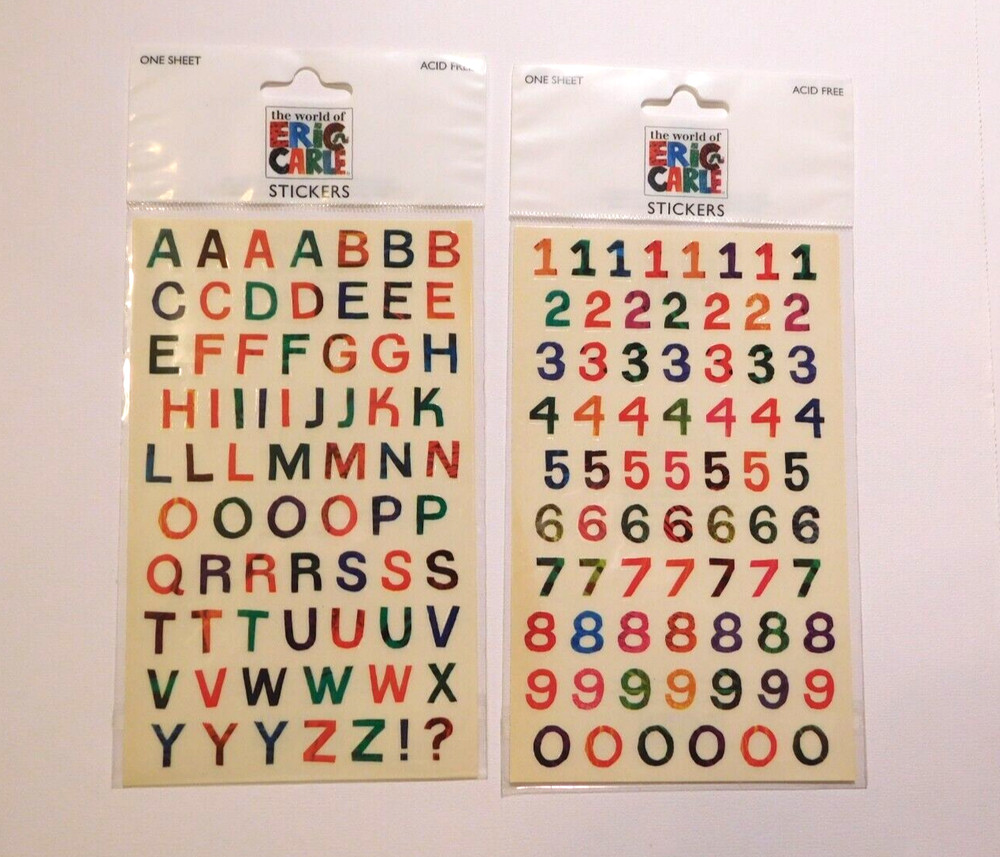 Mrs Grossman’s Lot of 2 Sheets New in Package ~Eric Carle ABC 123~HTF RARE