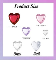 513 Piece Heart Rhinestone Jewel Stickers Acrylic Gems For DIY Crafts Decoration