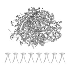 120Pcs Brads Paper Fasteners, 8×4.5 mm Metal Round Head Split Pins,Nickel Color