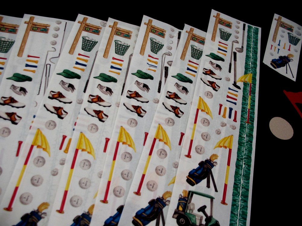 CREATIVE MEMORIES Gr Lengths Golf, 10 strips plus studio stickers and golf cart