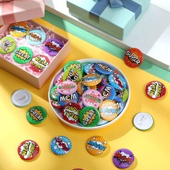 80 Pieces Reward Button Pins Recognition Mini Buttons Round Pins 10 Styles Aw…