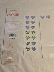 Vintage 1993 Mrs. Grossman’s Stickers PRISMATIC HEARTS Reflective Shiny