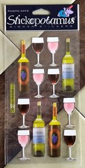 Lot (5) Stickopotamus/Sticko WINE BOTTLES Binder Sheet Scrapbook Stickers