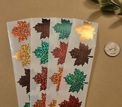 16 MAPLE LEAF STICKERS/FALL STICKERS/HOLOGRAPHIC LEAF STICKERS/AUTUMN STICKERS