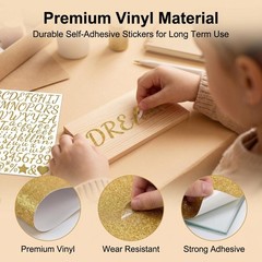 Conanex Gold Alphabet Stickers 1″ 1260pcs