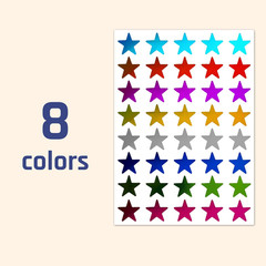 8 Colors, 1000 Pack, Foil Star Metallic Stickers, 0.6″ Diameter