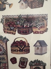 Gallery Graphics Acid-Free Stickers Apples Theme Americana, birdhouses, Herbs