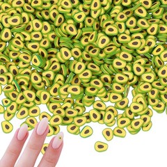 Polymer Clay Slices, 100g Avocado Shape Slice Fruit Art Slices, Yellow Green