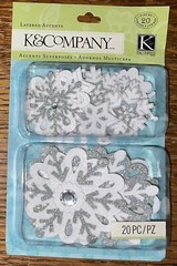 K&Company Very Merry Snowflakes Layered Accents Glitter Silver & White Scrapbook