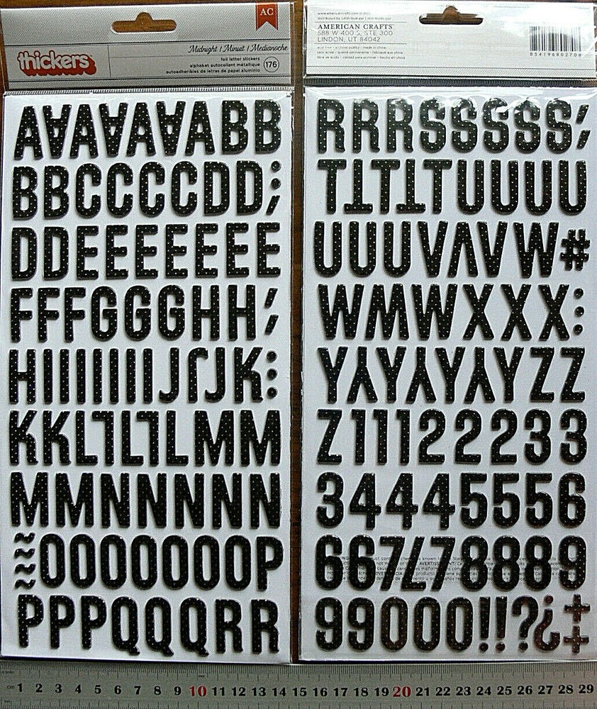 AFTER DARK Black & Gold; MATCH Foil -ThickerSticker 22-30mmH &3-28mmW Choice L4