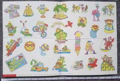 1989 SCHOLASTIC vintage sticker sheet LARGE Summer theme Holly Kowitt