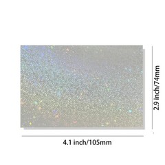 50 Sheets Holographic Sticker Paper Glitter Overlay Self Adhesive 2.9×4.1 inch