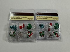 RECOLLECTIONS 2-PACK CHRISTMAS BRADS EMBELLISHMENT TOTAL OF 42 PIECES
