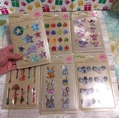 Stickers. 6 packs 3-D pop up stickers. stars, arrows, pigs, rabbits, koala bears