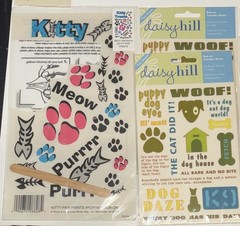 Lot of 14 Sheets Rub On Transfers Royal E-Z Rub Leaves, Flowers, Dog, Cat Decals