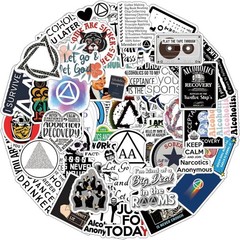62Pcs Alcoholics Anonymous aa Stickers Pack, Aesthetic Vinyl Wate