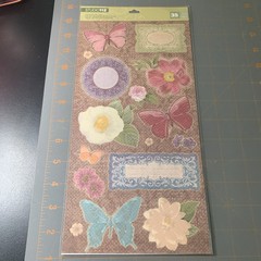K&Company- Cardstock Die Cuts & Studio 112- Embossed Stickers flowers Butterfly