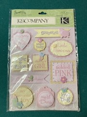 Sweet Pea Little Princess Baby Girl Scrapbooking Stickers (11 Total) Brand New!