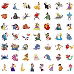 10/30/50/100/200pcs Disney Cute Mix Cartoon Micky Princess Stickers Laptop