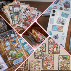 Japanese Sticker Book 800+ Die-Cut Stickers for Scrapbooking 45 Sheets Y2K Style
