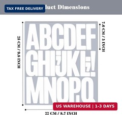164 Large Alphabet Stickers, 8 Sheets 3 Inch Self-Adhesive Vinyl Letters Sticker