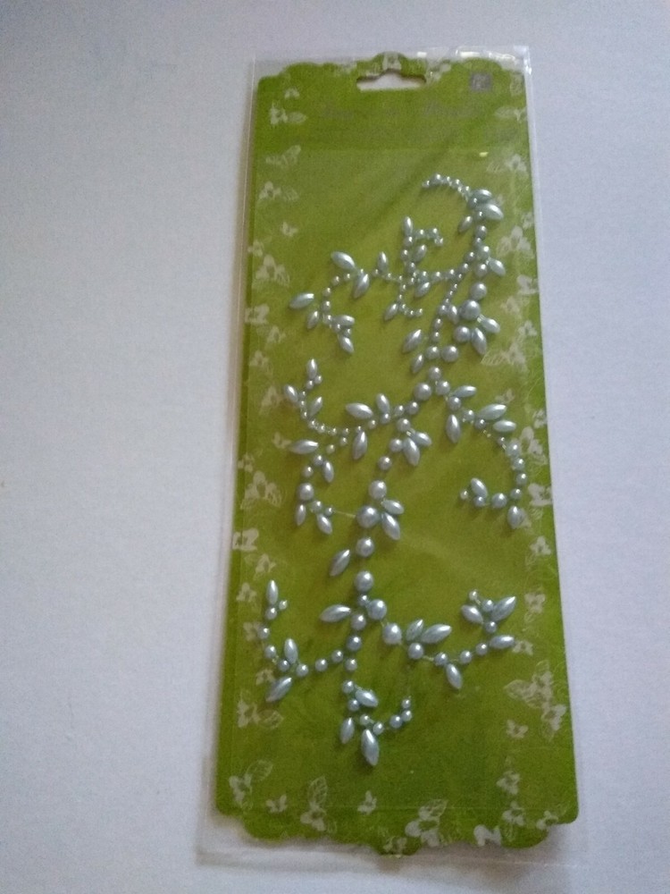 Crafts Prima Say it with Pearls Bling Strips Flowers Blue Large Small