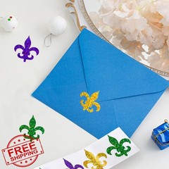 RUPOFUZA Mardi Gras Stickers Fleur De Lis Seal