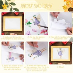 Sunflower Rub on Transfers for Crafts – 12 Sheets 5.9 x inches,