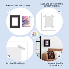 Mat Board 8×10 for 5×7 Photos – Acid Free, 4-ply, 4.5″ X 6.5″ Opening – Framing