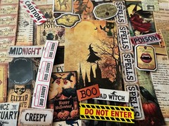 #731 -125+pcs WITCH W/ BROOM PEN SCRAP JUNK JOURNAL KIT REAL EPHEMERA – JOURNAL