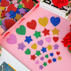 300 PCS Foam Stickers, Colorful Heart Stickers Glitter Star Heart Stickers, Self