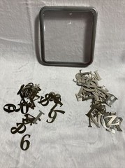 Used Metal Alphabet And Numbers 102 Pcs (We R Memory Keepers) Scrapbooking