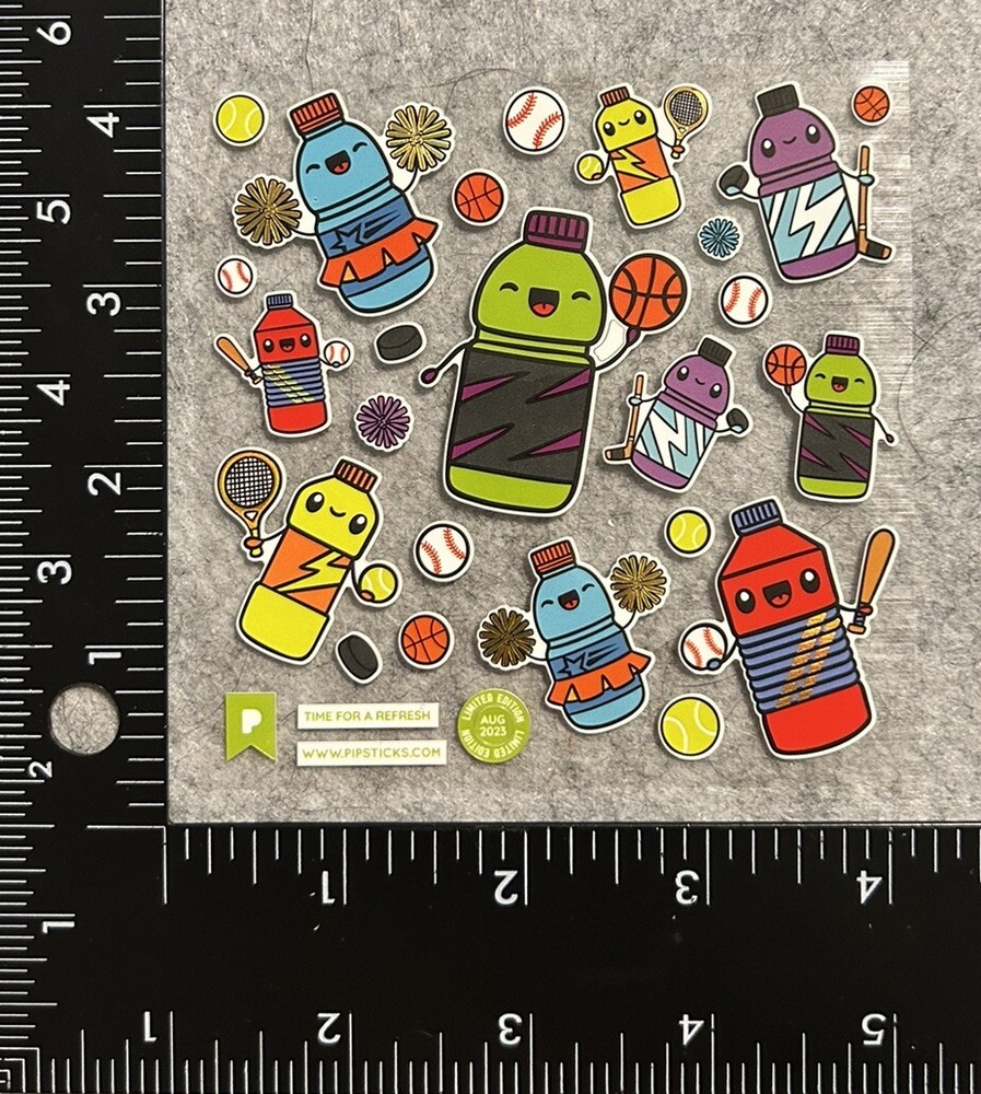 Pipsticks Sticker Sports Drink Baseball Tennis Hockey Pipstickers