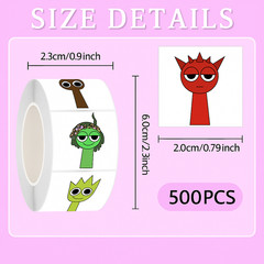 1000PCS 10 Patterns Cute SPRUNKI game Character stickers for kids