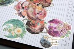 Flower Planet PET Stickers Pack | moon planet flower earth galaxy themed PET
