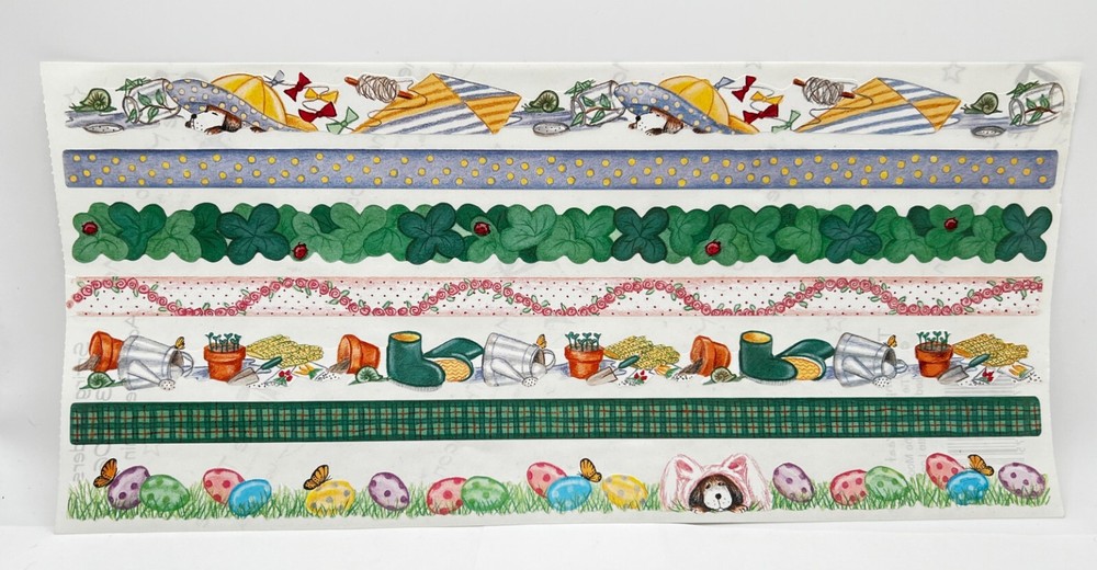 LARGE Sheet Tie me to the Moon Spring Border Scrapbook Stickers 2000 Garden