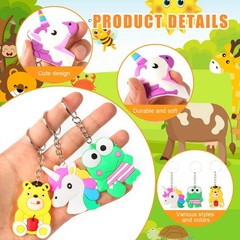 50 PCS Large Keychains Bulk Cute Key Chain for Classroom Prizes Rewards Stude…