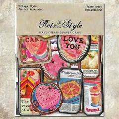 Vintage Style Valentine’s Day Heart Cakes Love You Scrapbooking Stickers Craft