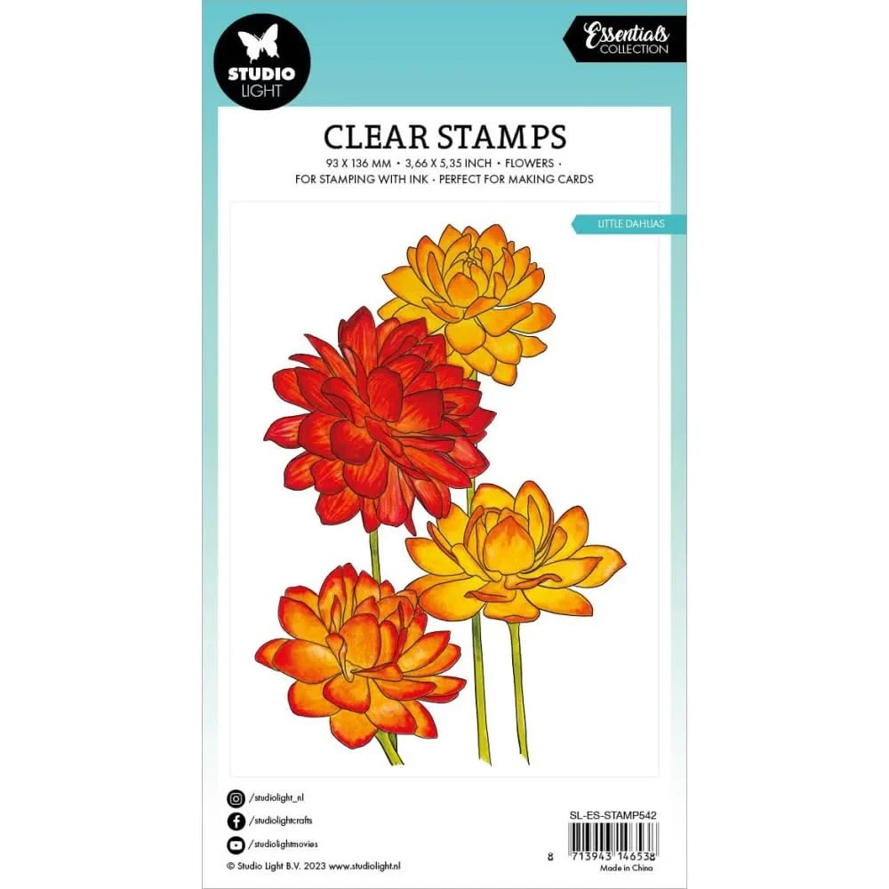 STUDIO LIGHT – CLEAR ACRYLIC STAMPS – LITTLE DAHLIAS