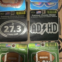 Lot of 6 Premium Chrome Stickers Multicolor Music Sports Mountains Bigfoot #23