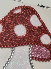 MUSHROOM STICKER «MUSHROOM GEMS» 2 X 2 1/4″ SPARKLE