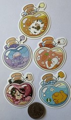 JAR ANIMAL Stickers(5pc)Dragon…Cats…Dog…Jag…Bears…Rabbit…Cork…Bees…Card Making