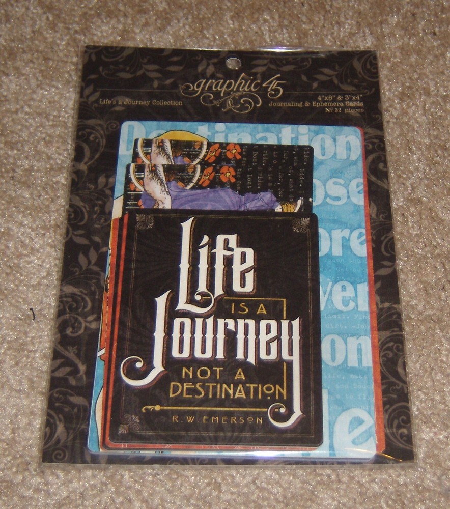 graphic 45 «Life’s Journey» Journaling & Ephemera Cards ~ 4x6inch & 3x4inch
