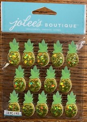Jolees PINEAPPLE REPEATS Tropical Fruit Hawaii Alcohol Drinks Scrapbook Stickers