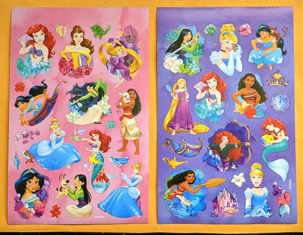 Disney, Princess Sticker Set of 2 Sheets