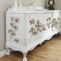 Chic Floral Rub on Transfer – DIY Furniture Makeover