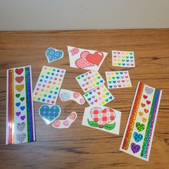 Hambly Studios Stickers Rainbows Hearts Glitter Grossmans Heart Lot