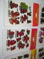 MOODIES PRISM STICKER SHEET 10 PC SET KENT TOYS 1983 VINTAGE NIP PRISMATIC